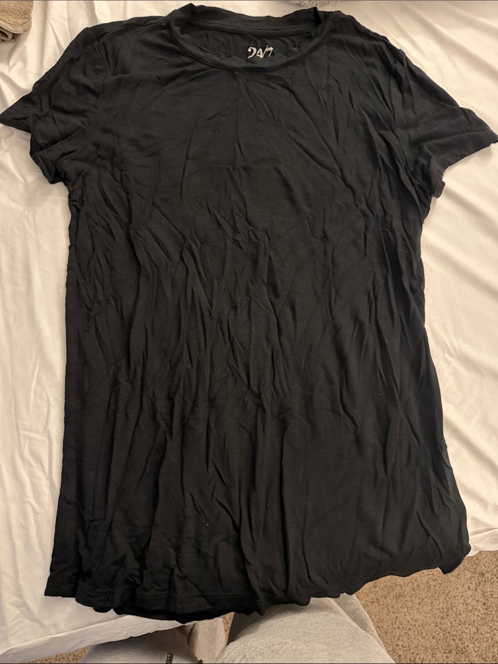 47 Black Short Sleeve Crew Neck Tee